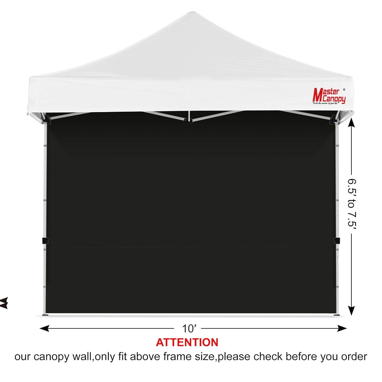 HLong Canopy Tent Sidewall for 10x10 Pop Up Canopy, 1 Piece, Black