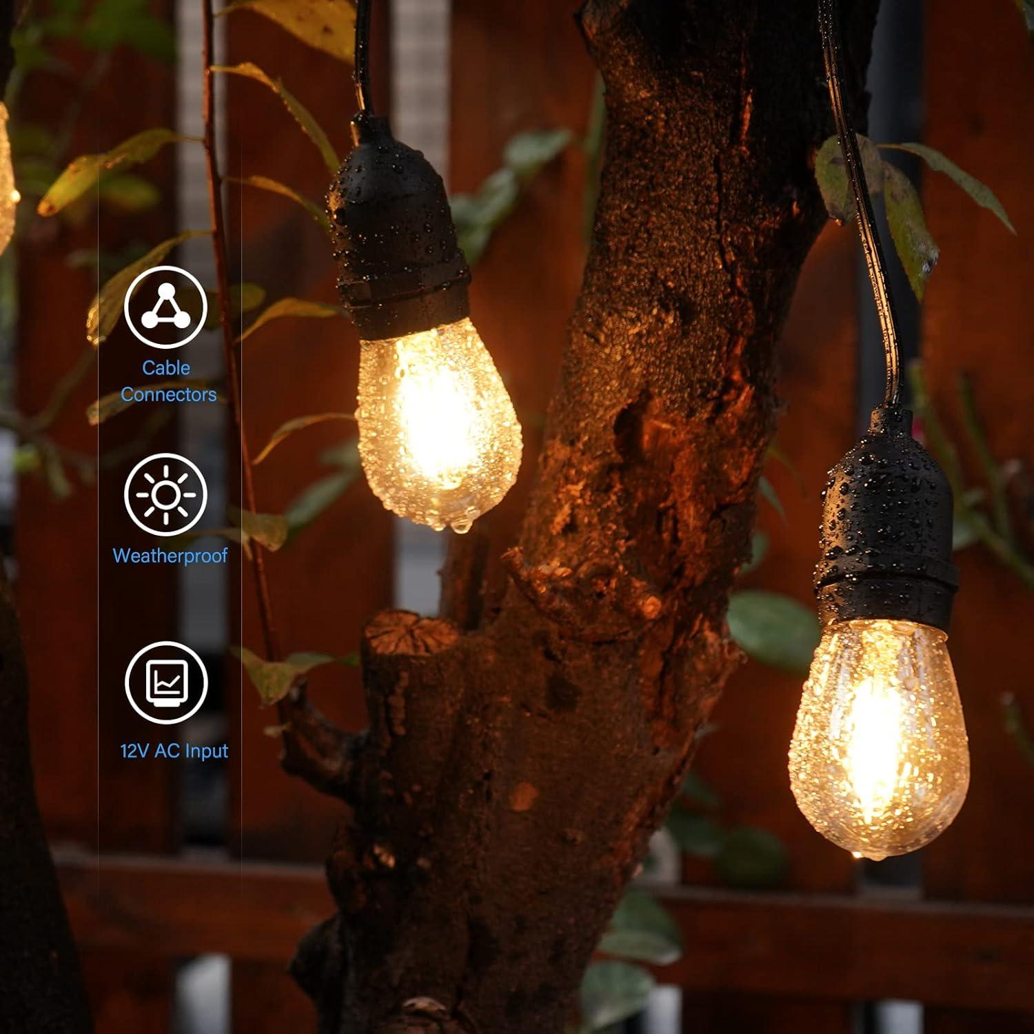 Warm White LED Outdoor Waterproof String Lights 6-Pack