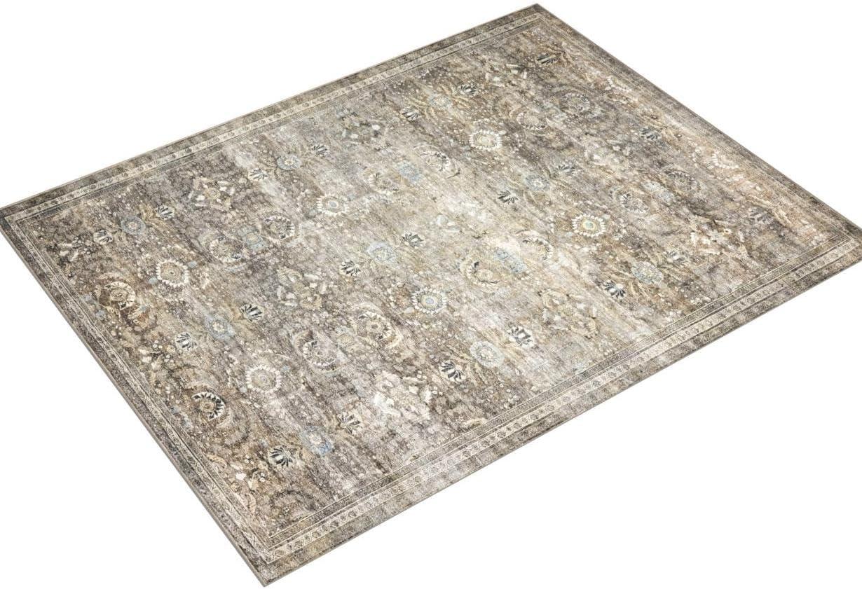 Loloi II Layla Collection, LAY-13, Antique/Moss, 9'-6" x 14', .13" Thick, Area Rug, Soft, Durable, Vintage Inspired, Distressed, Low Pile, Non-Shedding, Easy Clean, Printed, Living Room Rug