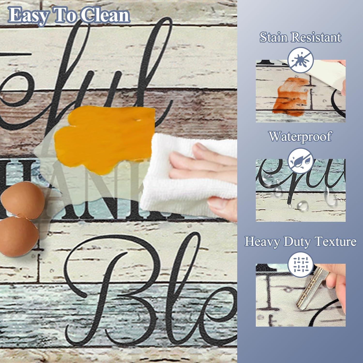 Rosalind Wheeler The Anti Fatigue Kitchen Mat Set of 2 Non Slip Cushioned Kitchen Mats for Floor Waterproof Farmhouse Kitchen Rugs and Mats Set Comfort Standing Desk Mat Carpet