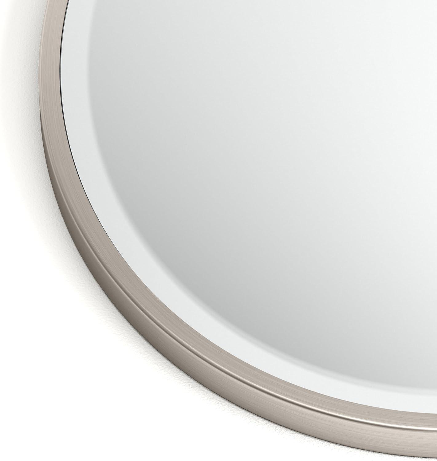 Flush Mount Framed Bathroom Vanity Mirror | Oval Framed Wall Mirror with Beveled Edge | Decorative Wall Mirror for Bathroom, Bedroom, Hallway, Entryway