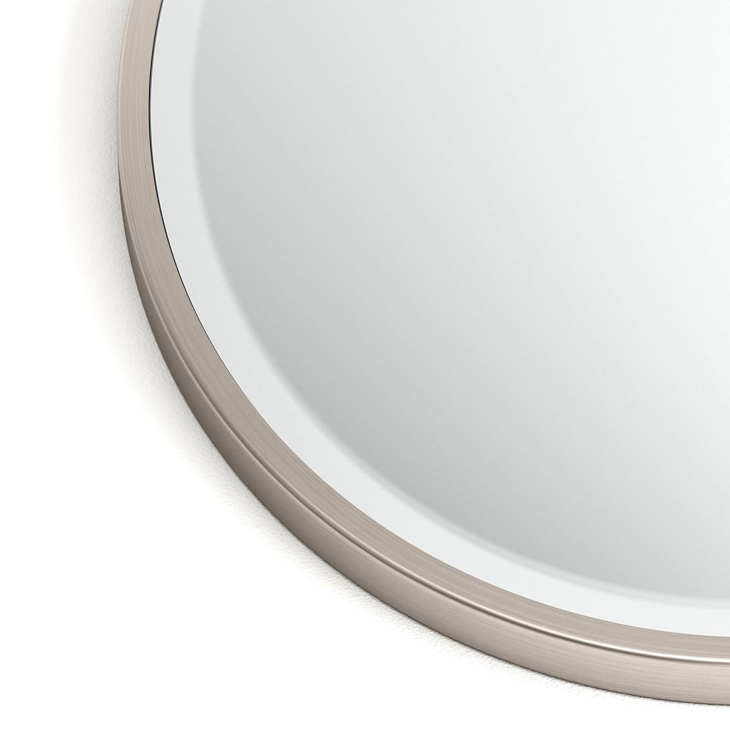 Flush Mount Framed Bathroom Vanity Mirror | Oval Framed Wall Mirror with Beveled Edge | Decorative Wall Mirror for Bathroom, Bedroom, Hallway, Entryway