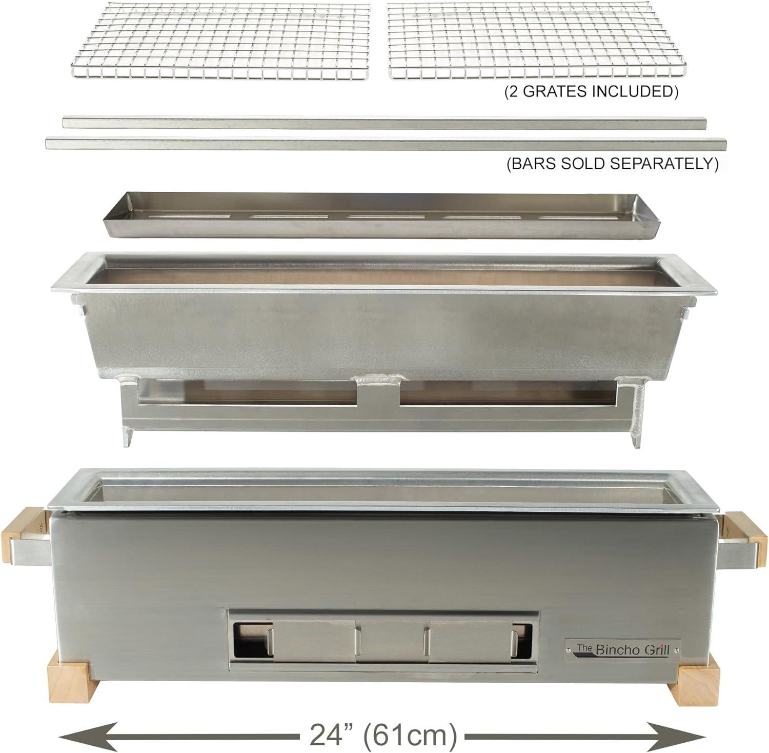 24" Stainless Steel Yakitori Tabletop Charcoal Grill