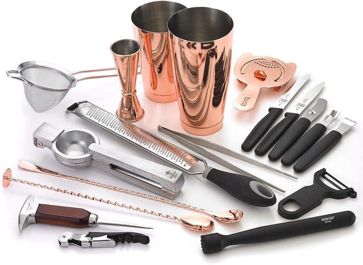 Copper Plated Deluxe Cocktail Set with Strainer and Jigger