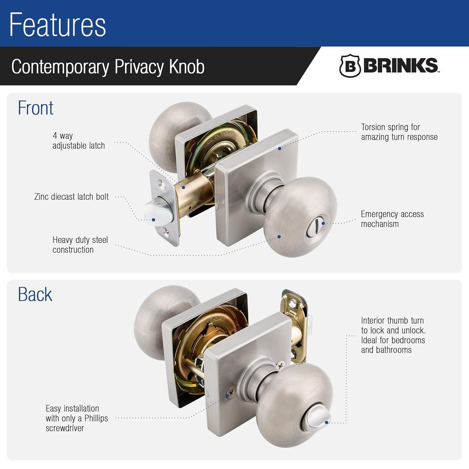 Brinks Mendocino Series Privacy Contemporary Ball Knob