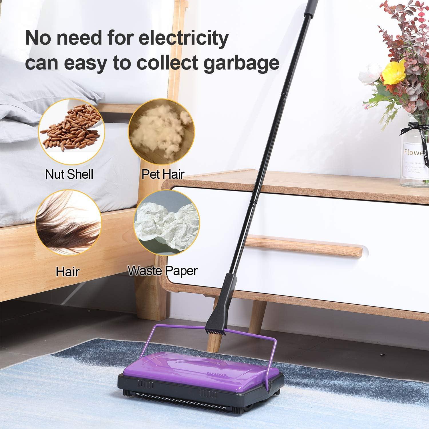 Carpet Sweeper Cleaner For Home Office Low Carpets Rugs Undercoat Carpets Pet Hair Dust Scraps Paper Small Rubbish Cleaning With A Brush