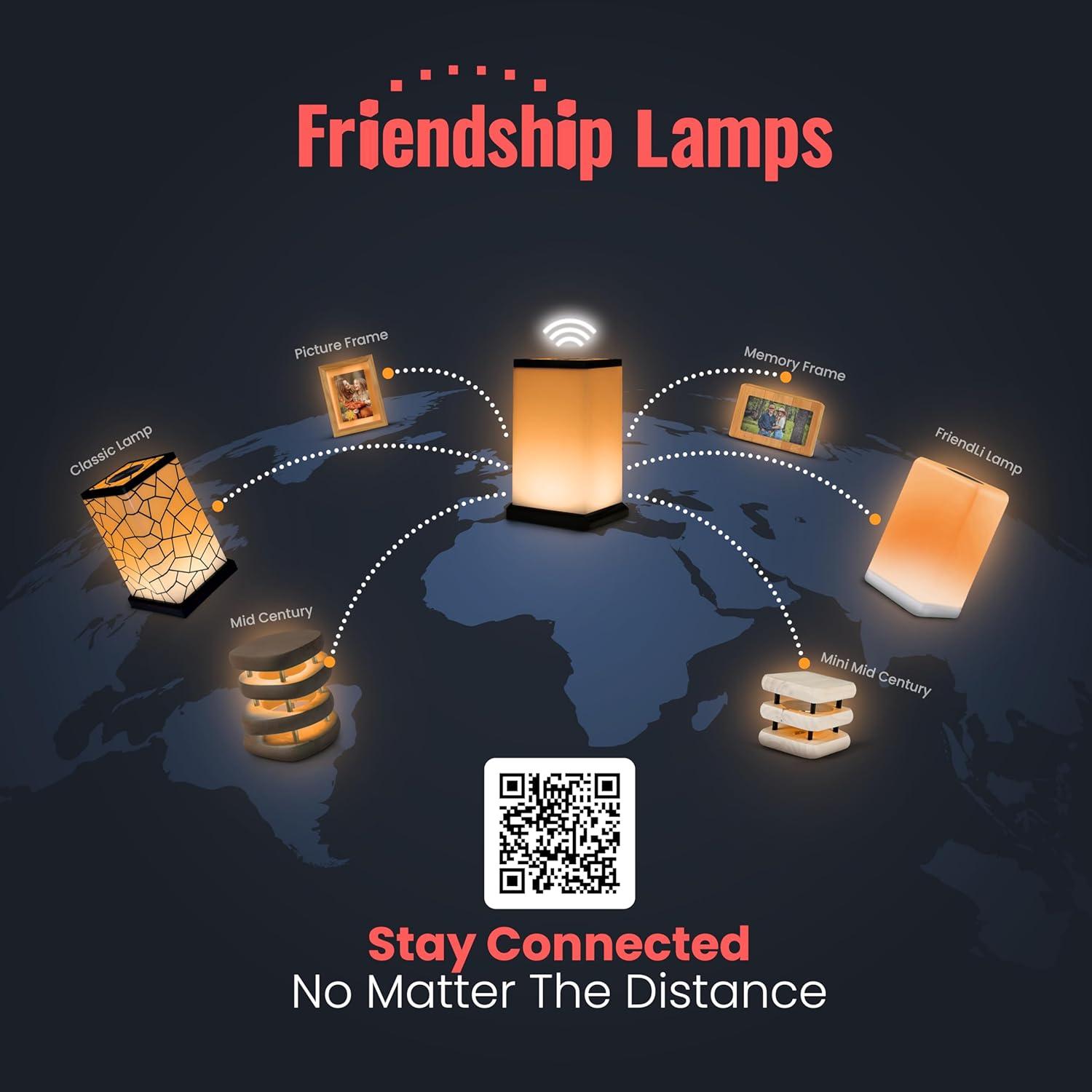 Modern Black Acrylic Touch Friendship Lamp Set