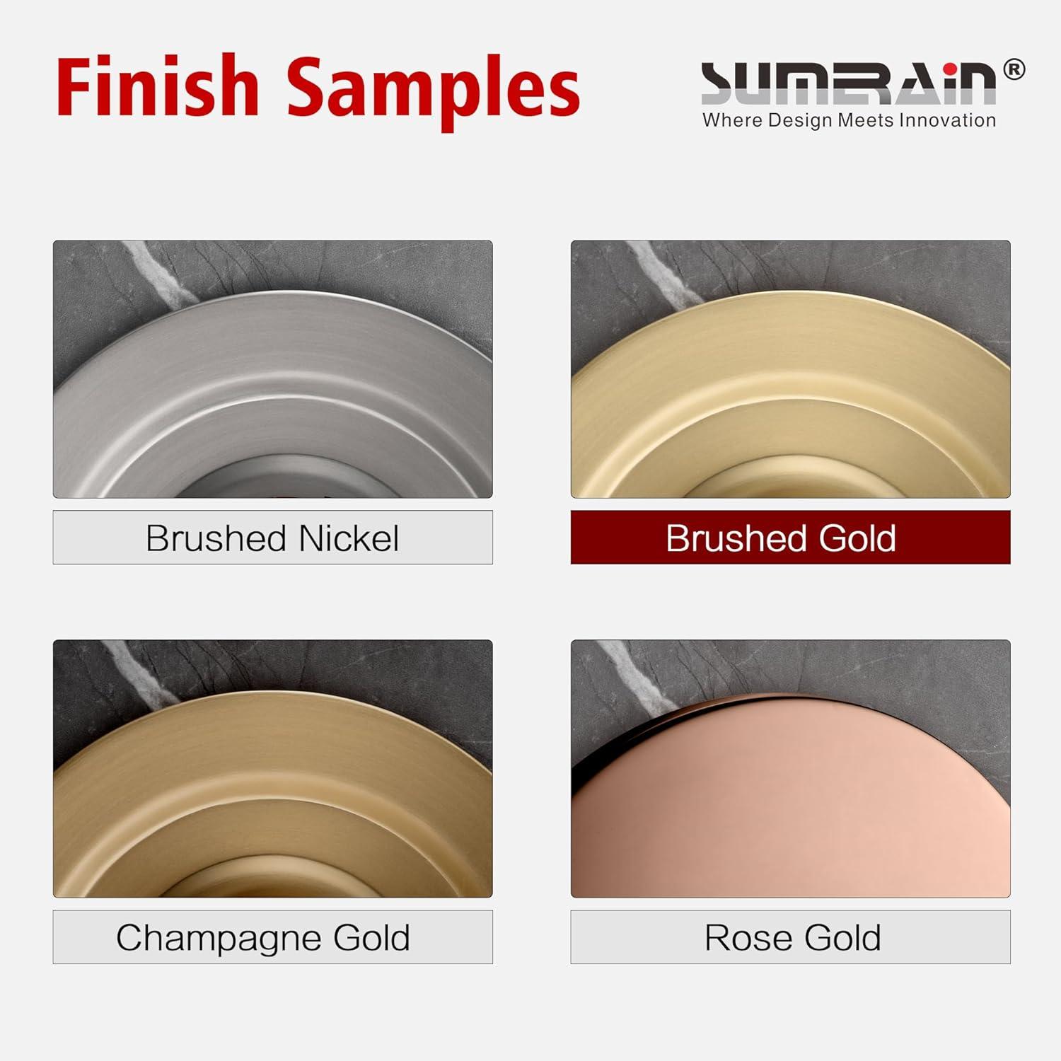 Sumerain Wall Mount Tub Faucet Brushed Gold Bathtub Faucet 3 Hole Tub Filler with Rough in Valve