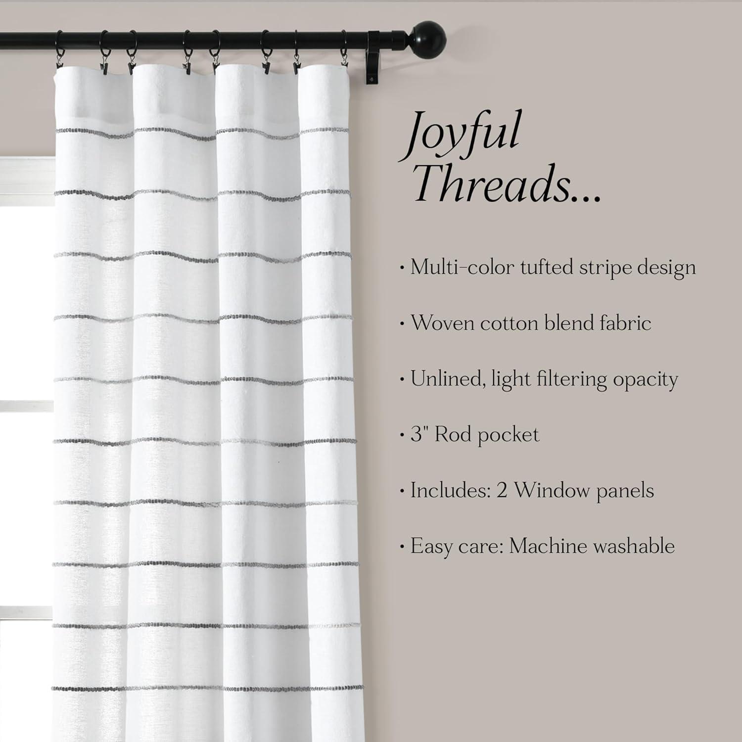 Lush Decor Reyna Semi Sheer Curtain Pair (Set of 2)