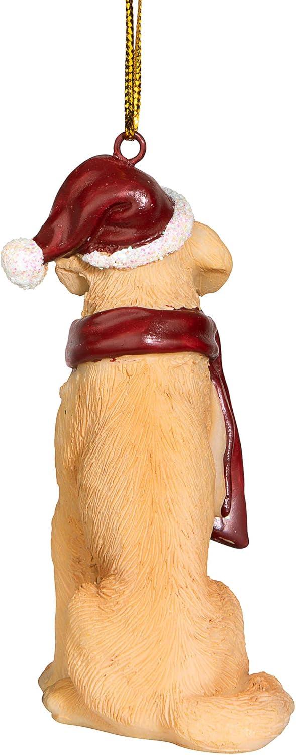 Design Toscano Golden Retriever Holiday Dog Ornament Sculpture