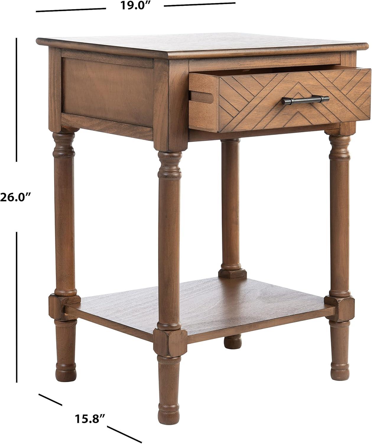 Peyton 1 Drawer Accent Table - Brown - Safavieh