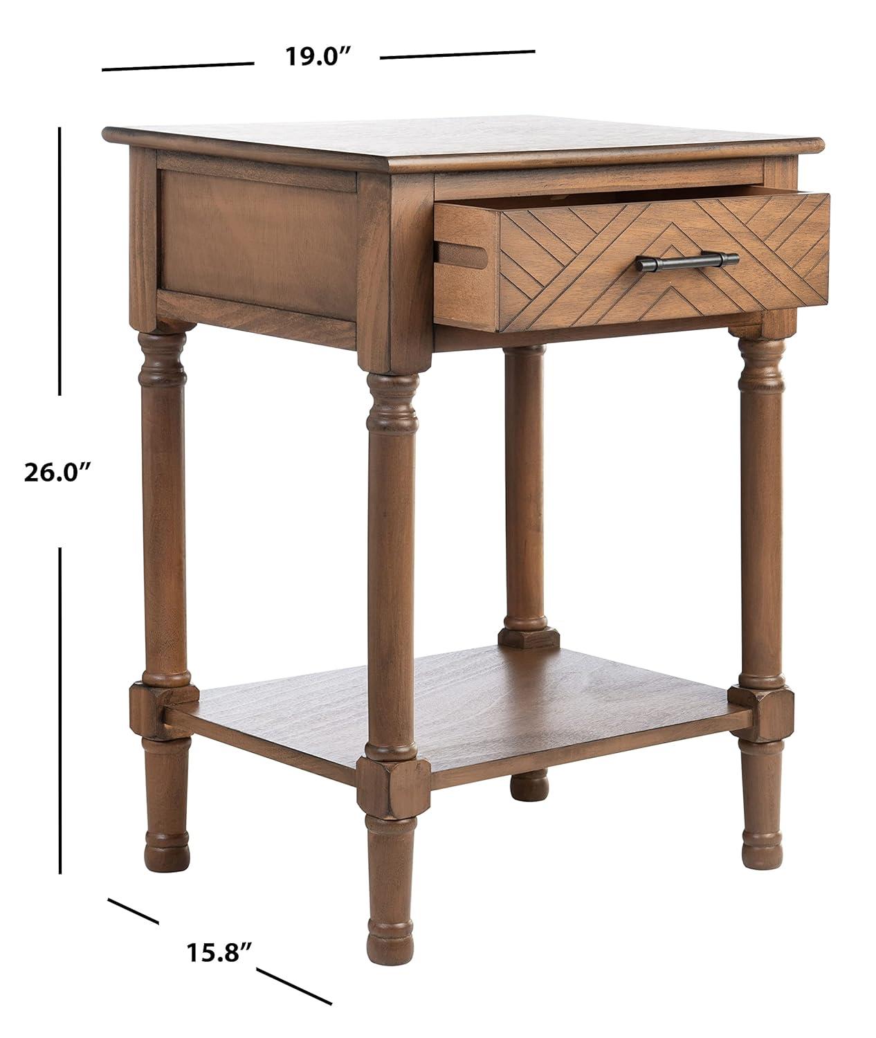 Peyton 1 Drawer Accent Table - Brown - Safavieh