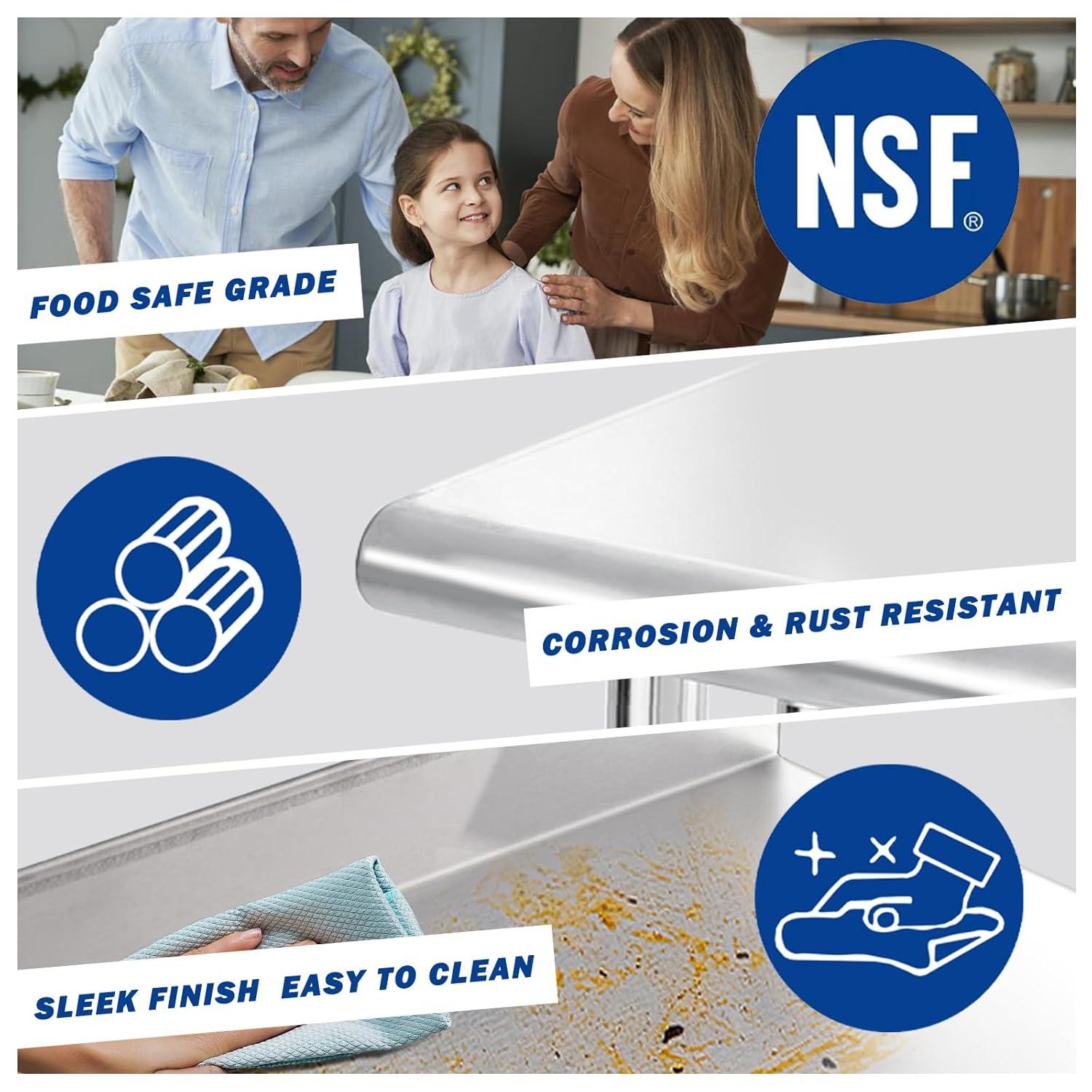 GRIDMANN NSF Stainless Steel Commercial Prep Table By GRIDMANN