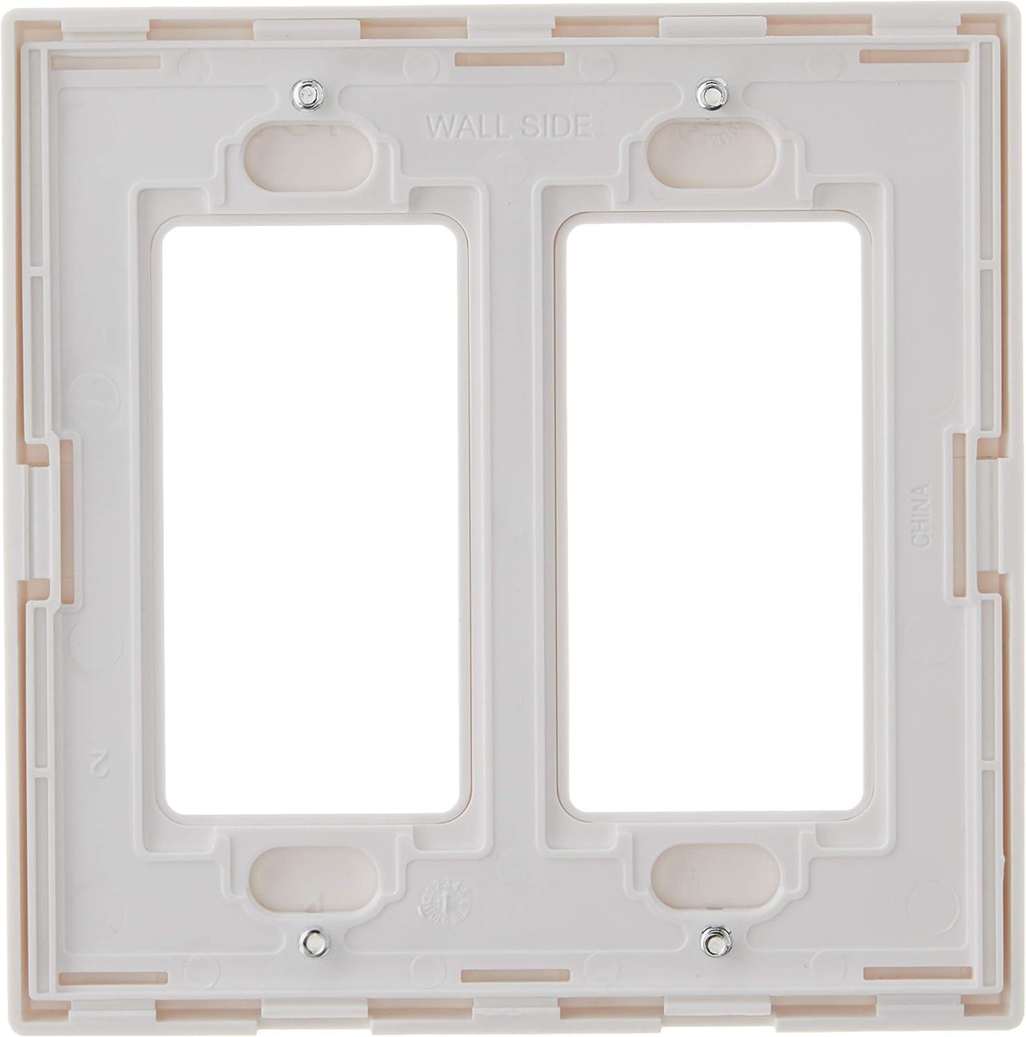 White Polycarbonate 2-Gang Screwless Wall Plate