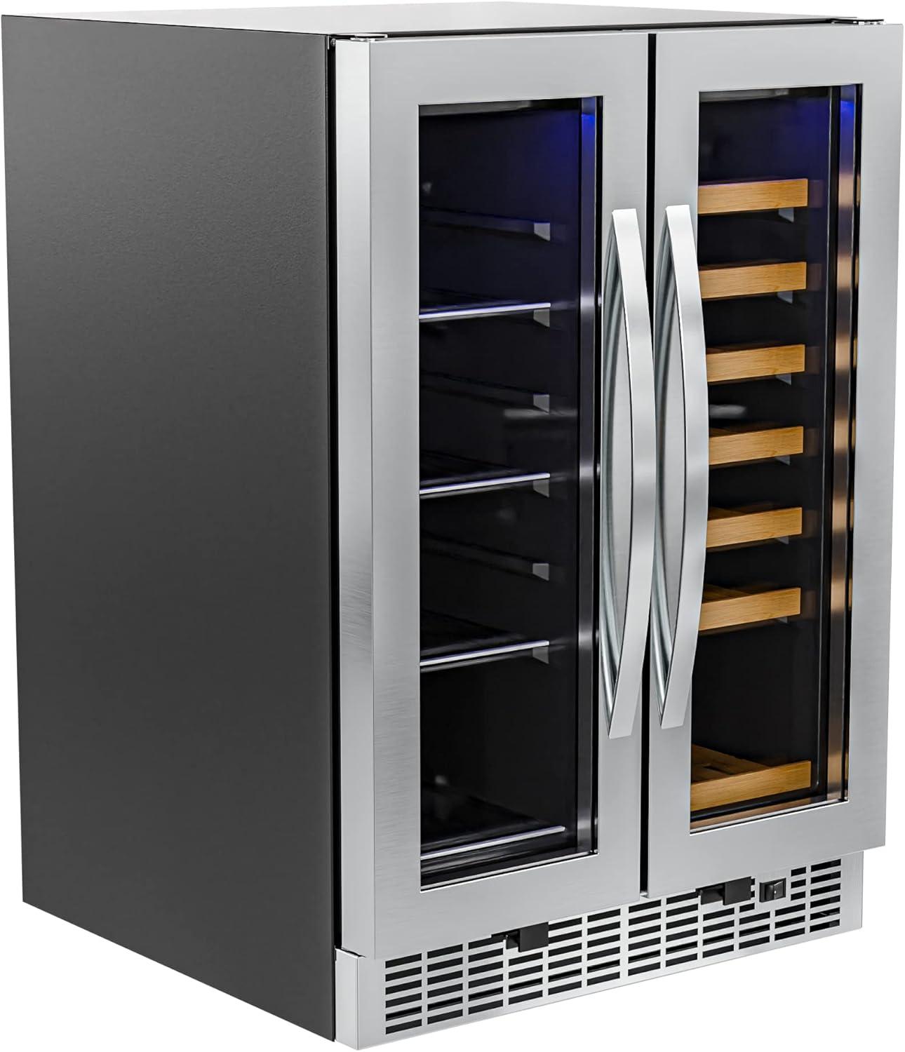 KoolMore Koolmore 24 in. Width 21 Bottles and 60 Cans Dual Zone Freestanding/Built-In Wine & Beverage Refrigerator.