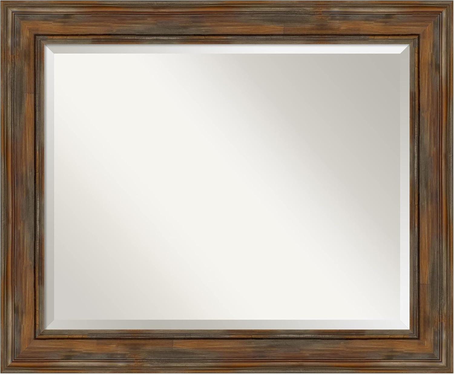 Alexandria Rustic Brown Full-Length Wood Vanity Mirror