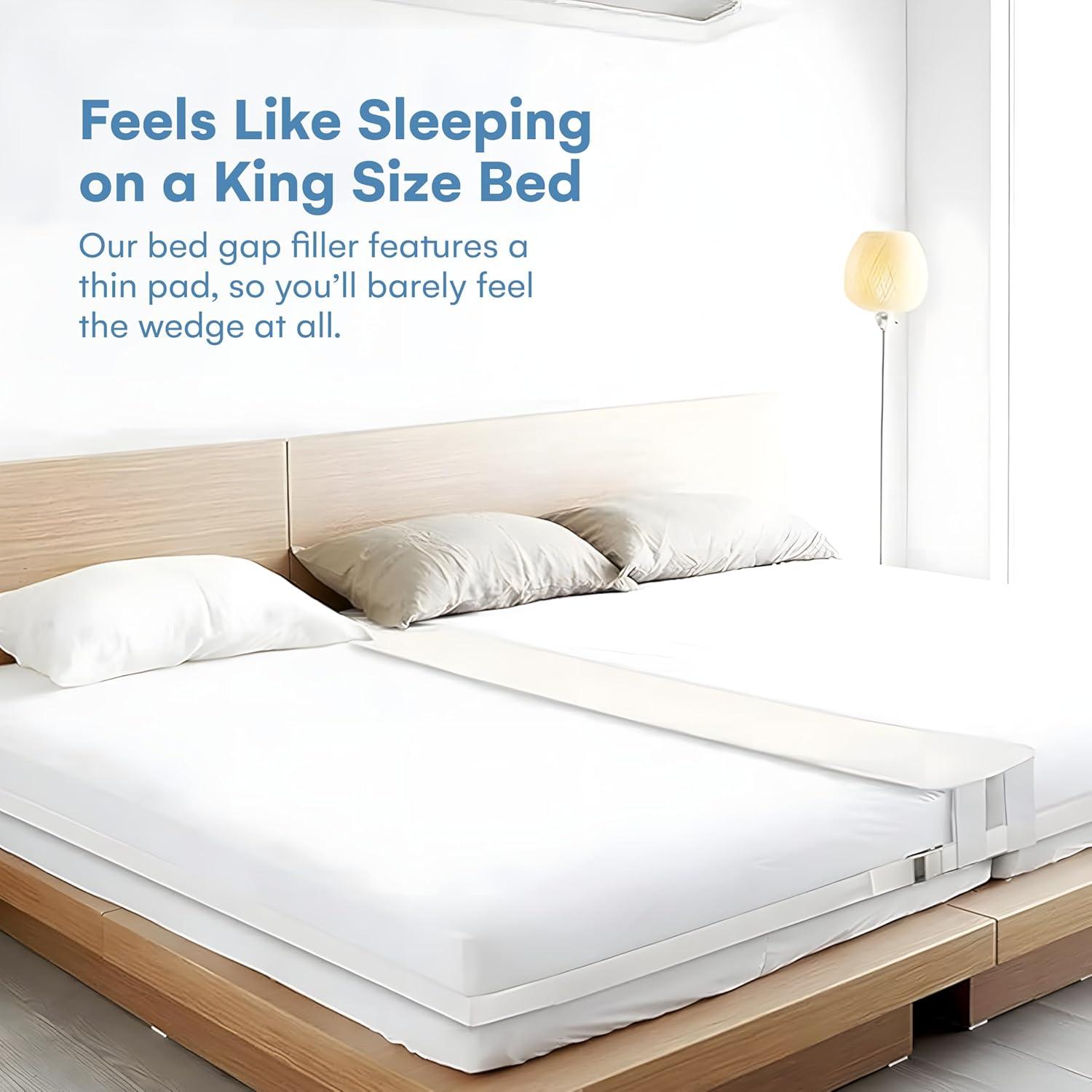 Flybold Bed Bridge Twin to King Bed Converter Kit - Bed Gap Filler for Split King Adjustable Beds - Twin Bed Connector to Make a King - 9" Wide Mattress Wedge Connector