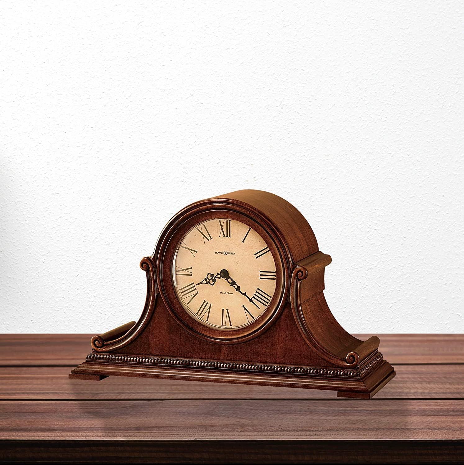 Windsor Casual Brown Hardwood Traditional Mantel Clock with Quartz Movement