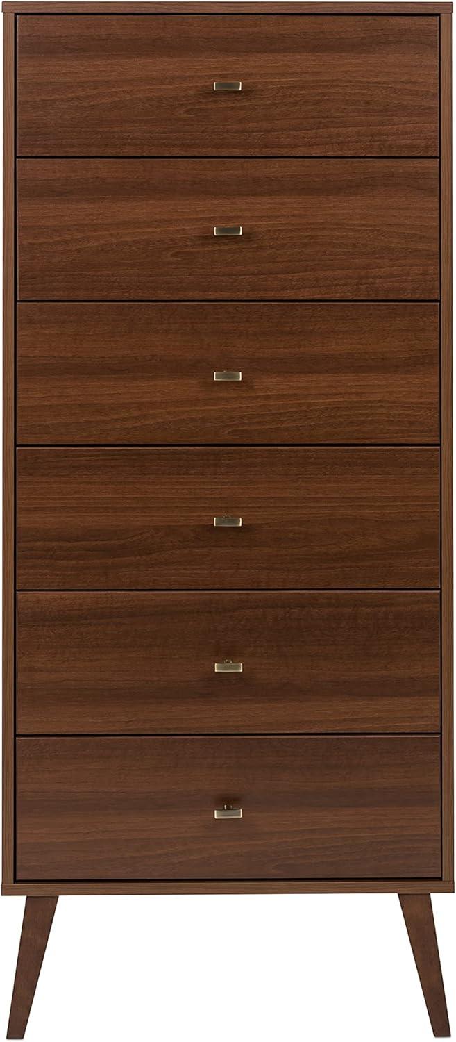 6 Drawer Milo Mid-Century Modern Tall Chest - Prepac