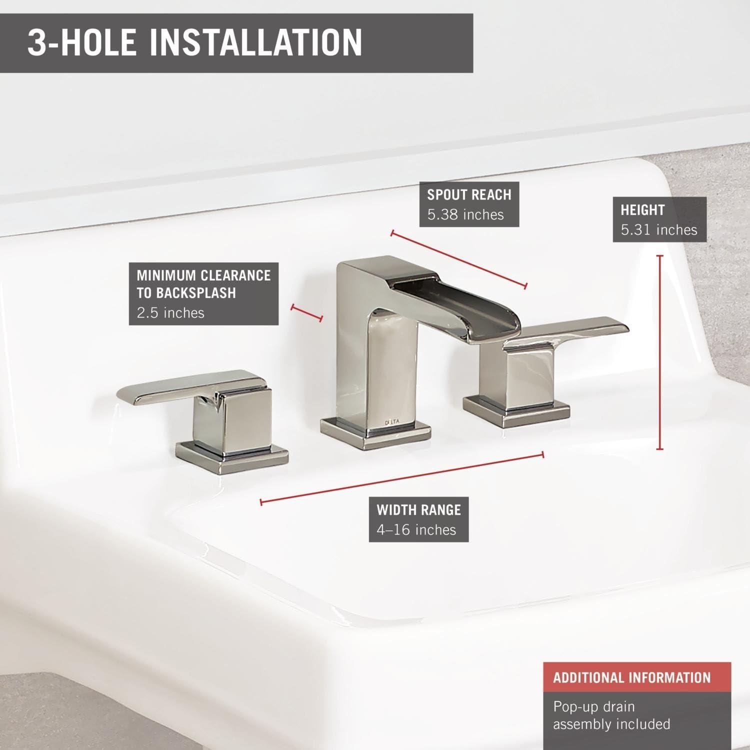 Ara Widespread Bathroom Faucet with Drain Assembly and DIAMOND Seal Technology