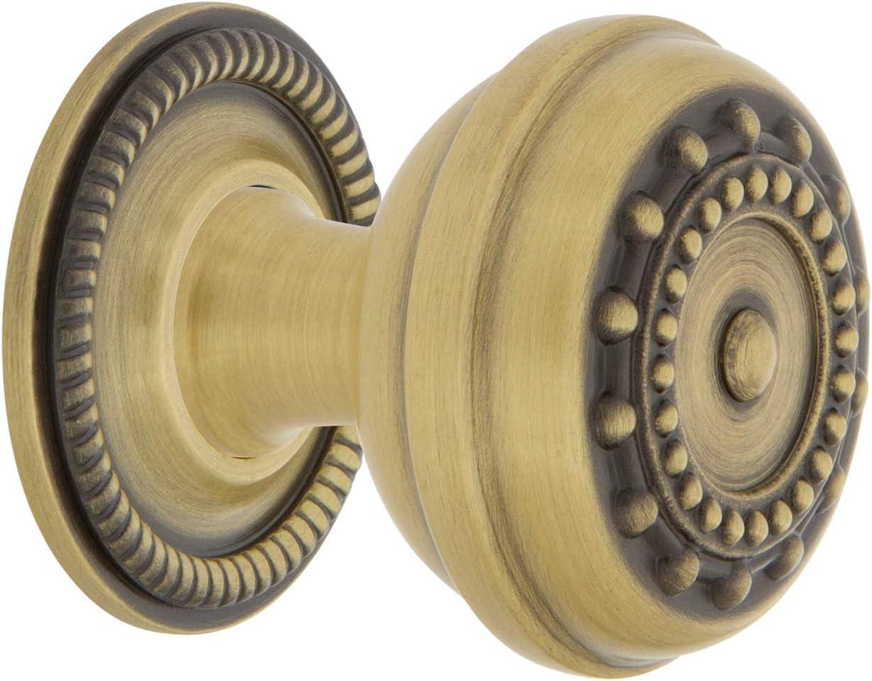 Antique Brass Round Cabinet Knob with Rope Detail