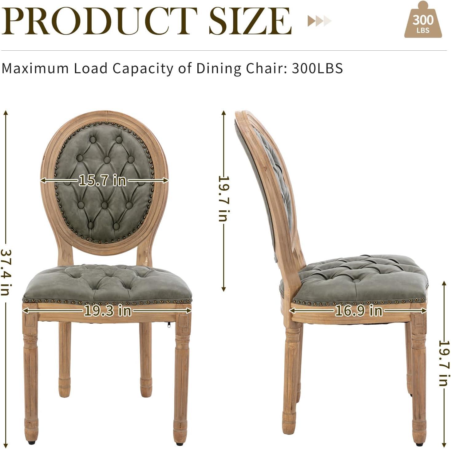 One Allium Way® French Style Vintage Solid Wood Upholstered Dining Chair (Set of 6)