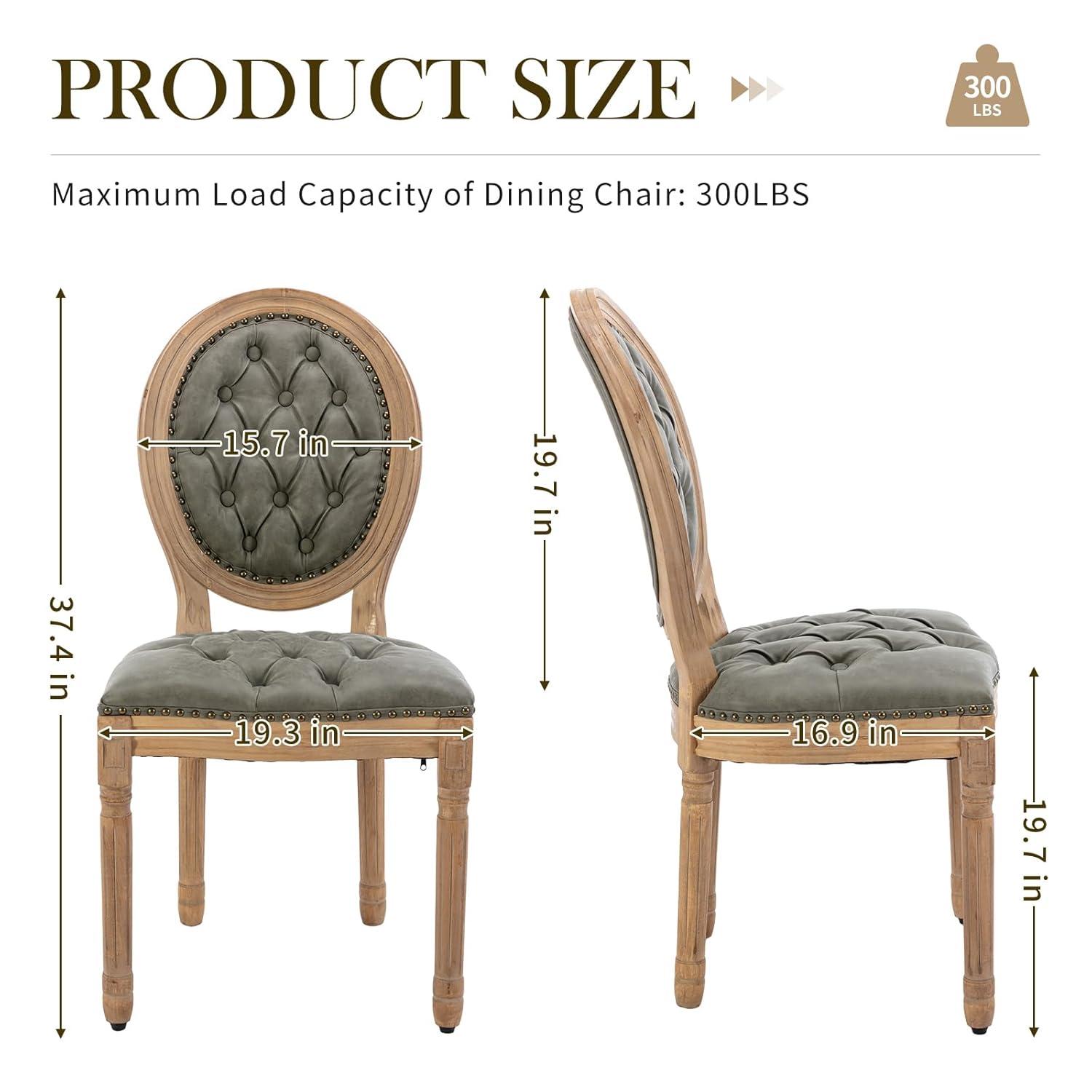 One Allium Way® French Style Vintage Solid Wood Upholstered Dining Chair (Set of 6)