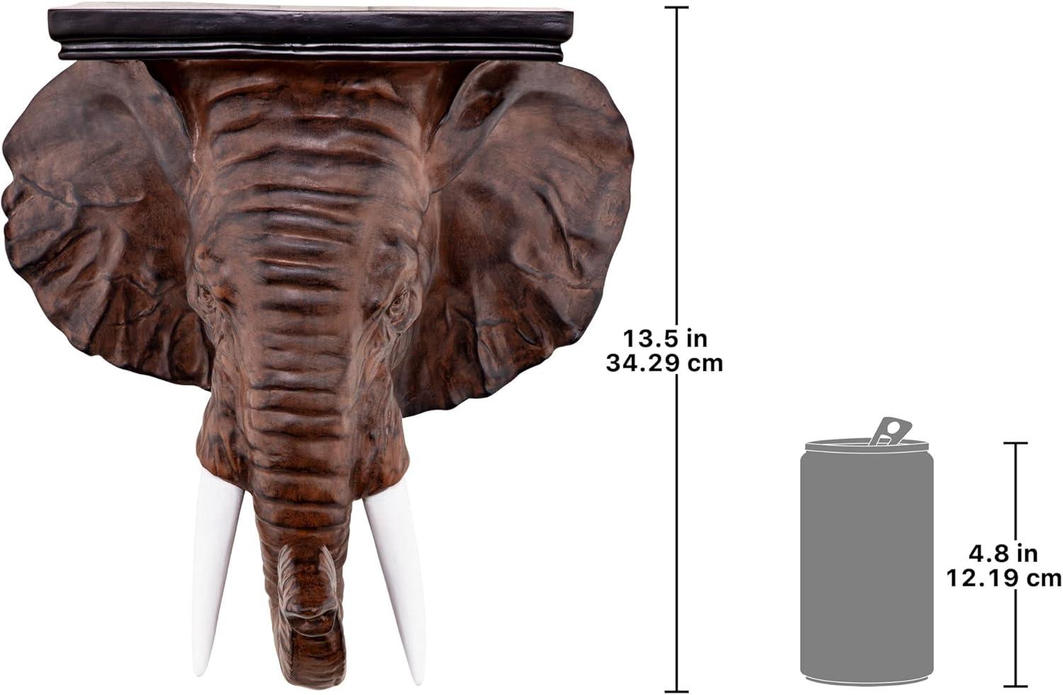 Realistic Resin Elephant Wall Bracket Shelf