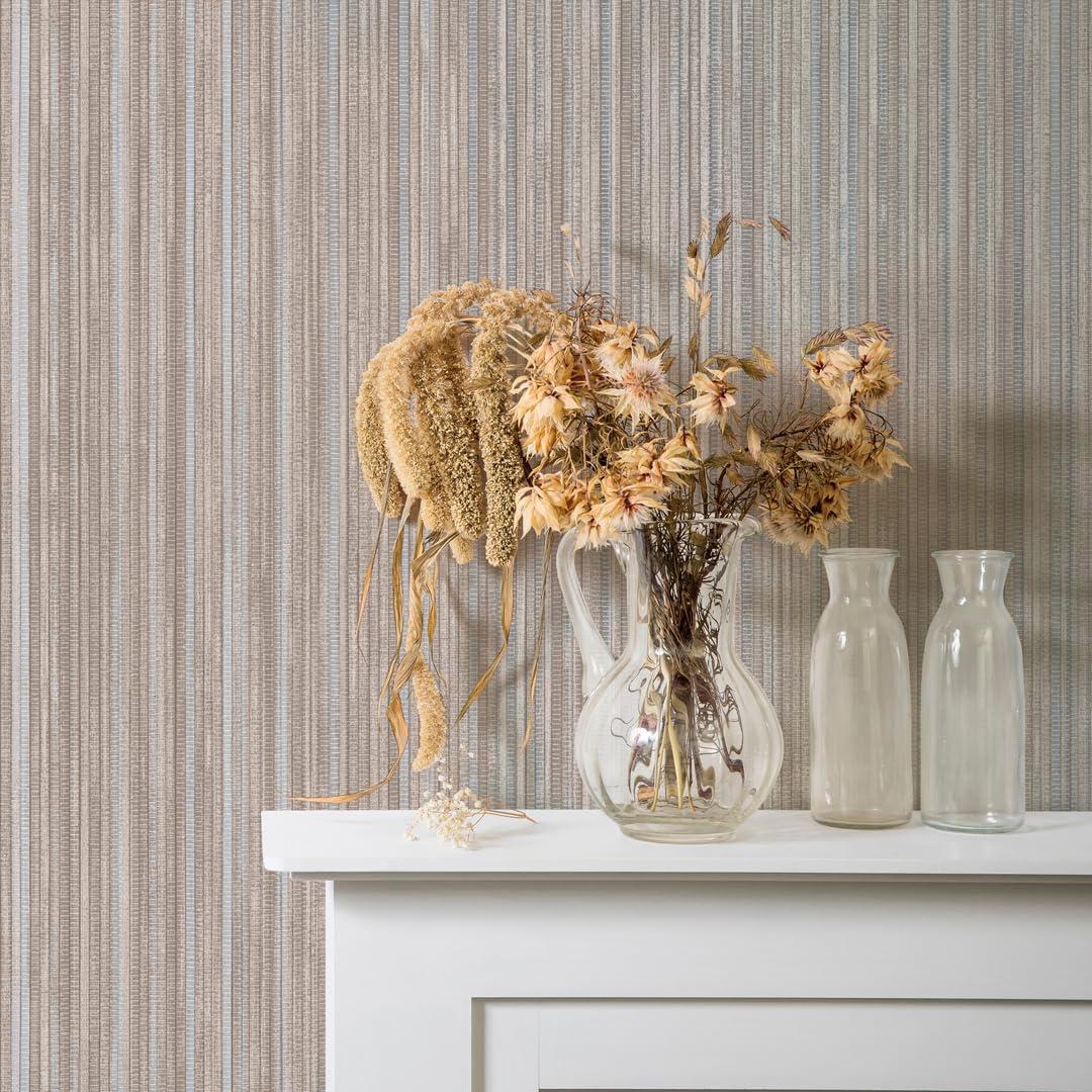 Tempaper & Co. 28 sq ft Faux Horizontal Grasscloth Removable Peel and Stick Wallpaper Textured Neutral : Vinyl, Self-Adhesive