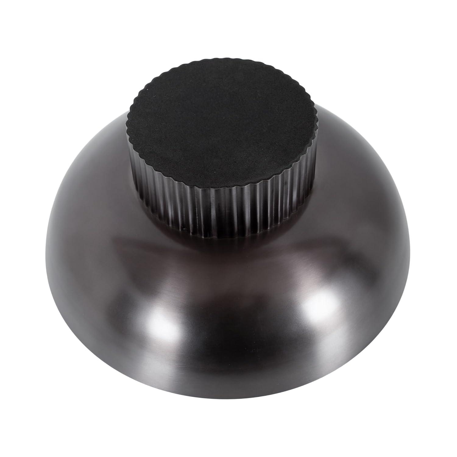Kate and Laurel Rooks Ribbed Metal Bowl, 12x12x5, Pewter