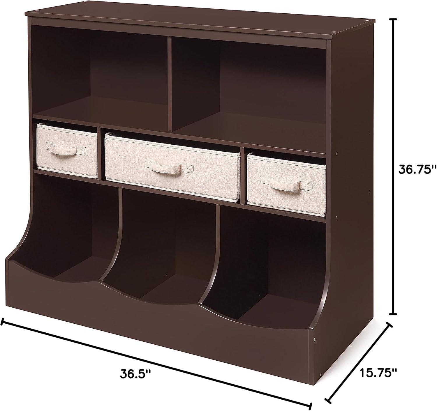 Badger Basket Combo Bin Storage Unit with Three Baskets - Espresso