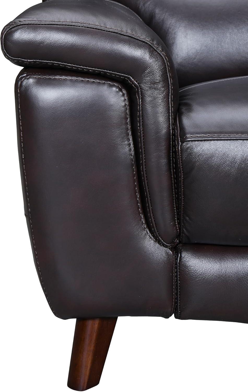 Armen Living Lizette 40" Leather Power Recliner with USB in Brown