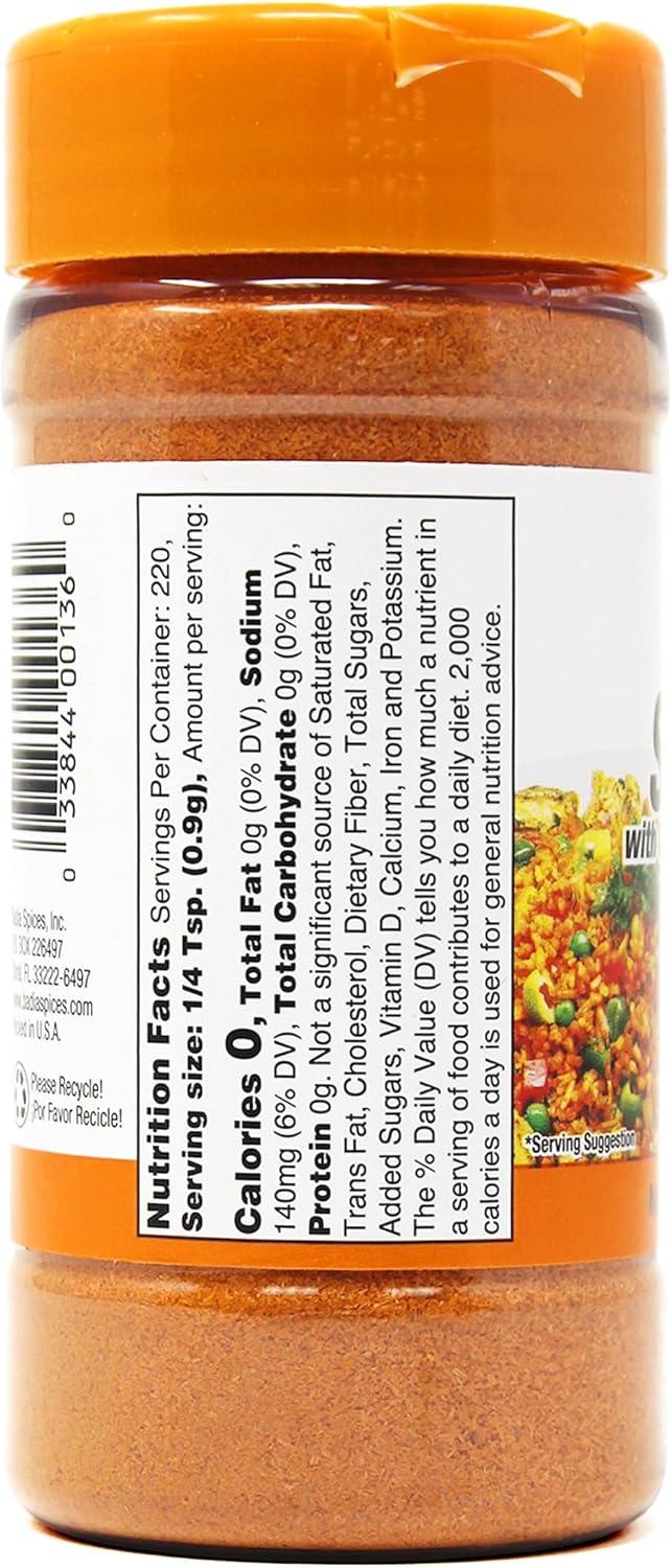 Badia 7 oz-Sazon Coriander & Annatto Seasoning / Culantro & Achiote Kosher