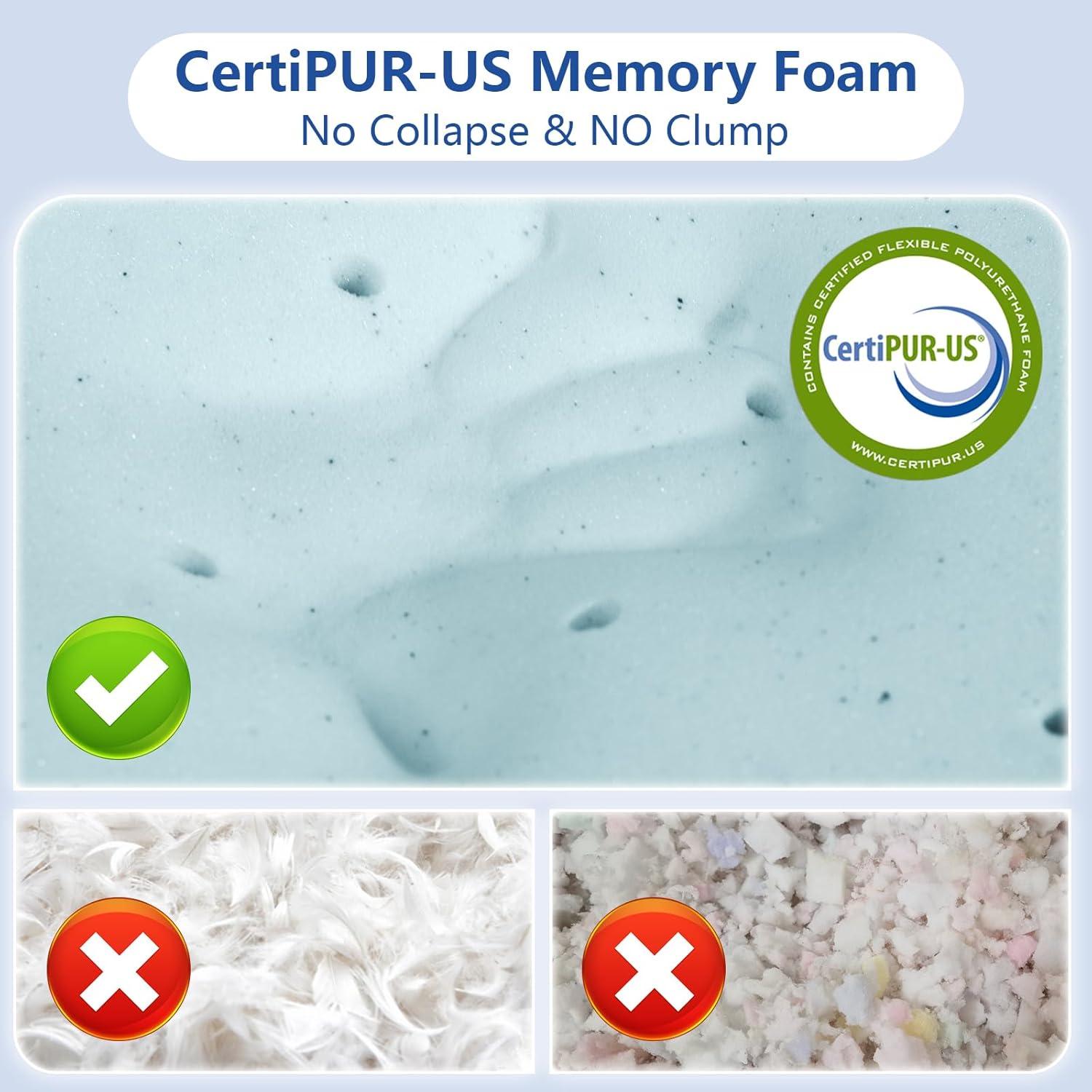 Vipbear Adjustable Memory Foam Pillow With Dual-Sleep Cover For Back/Stomach/Side Sleeper, Soft To Firm Pillow For Neck Pain Relief