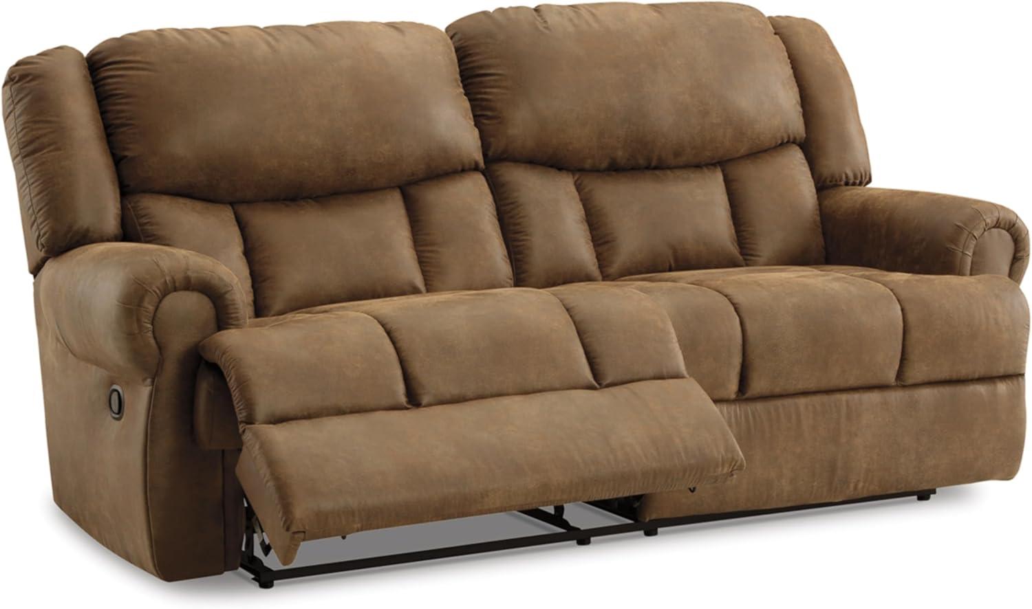 Boothbay Brown Faux Leather Manual Reclining Sofa