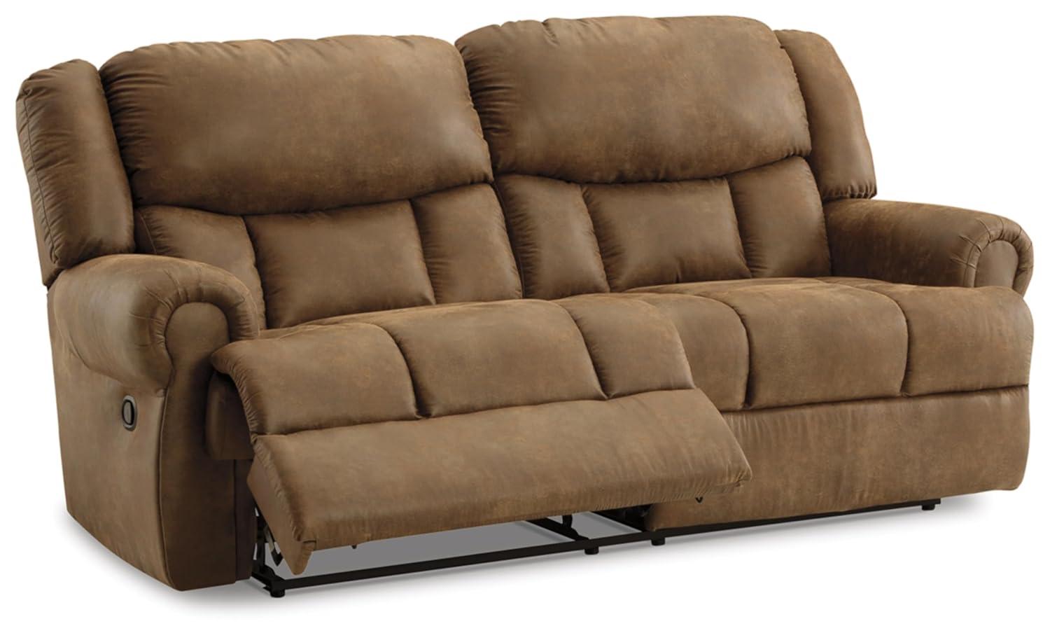 Boothbay Brown Faux Leather Manual Reclining Sofa