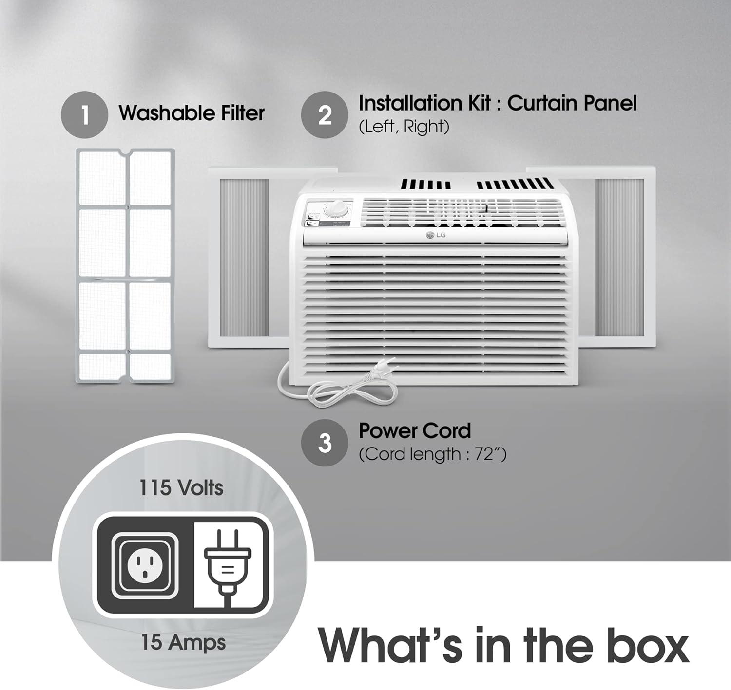 LG 5,000 BTU Window Air Conditioner with Manual Controls