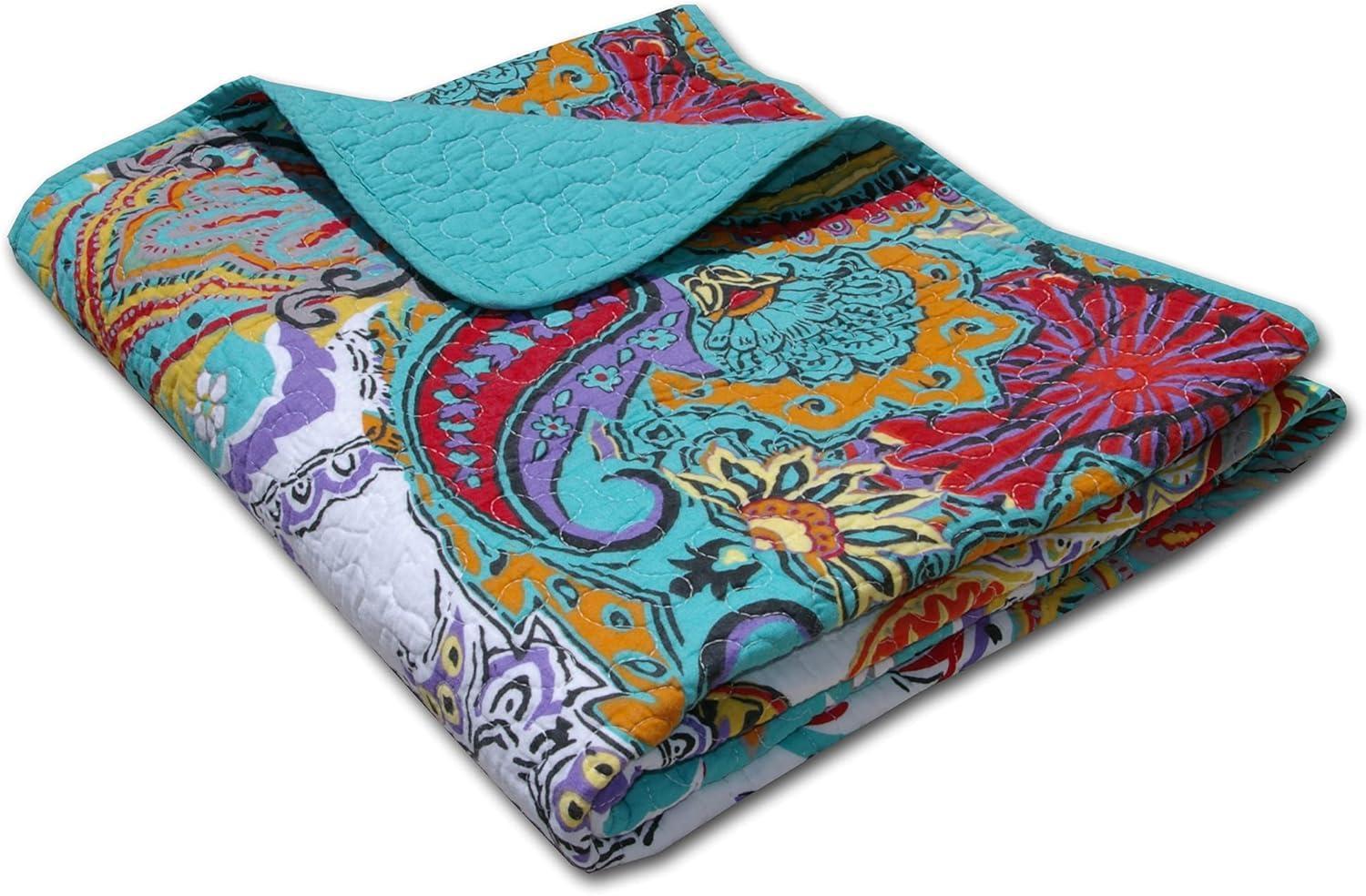 Greenland Home Fashions Nirvana Paisley 100% Cotton Quilted Throw