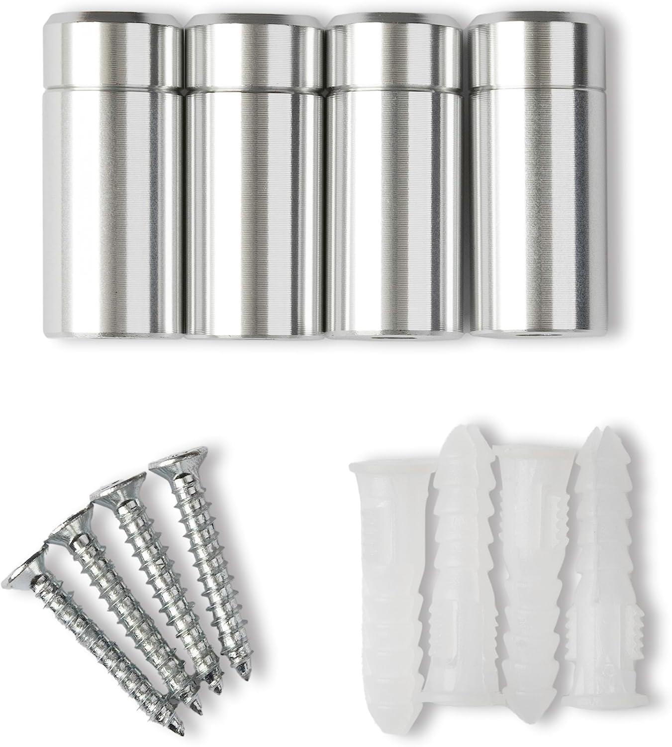 Wexel Art 1-Inch Standard Wall Mounts Grade Acrylic Floating Frames, Silver (Pack Of 4)