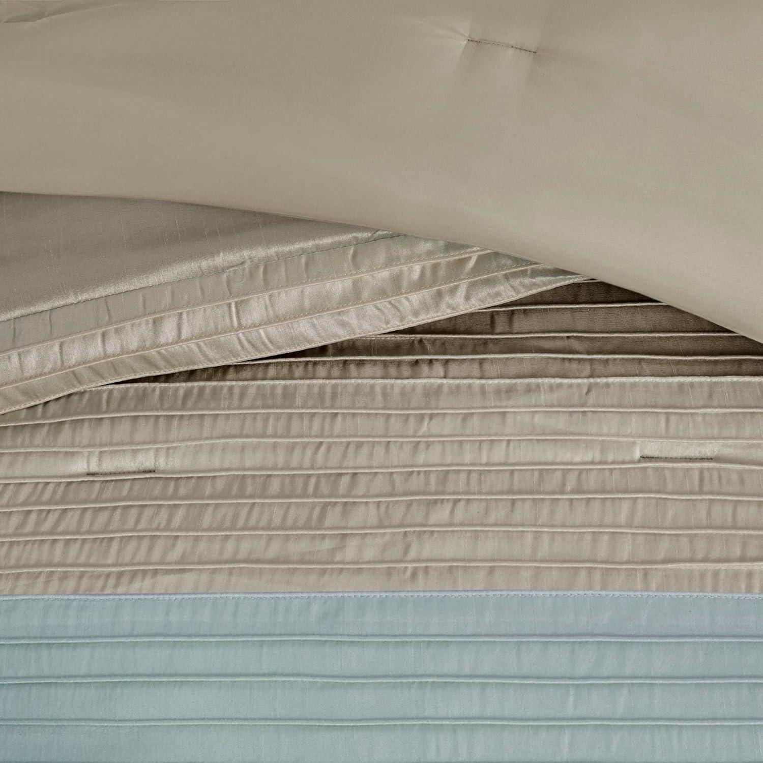 Madison Park Amherst 7 Piece Striped and Pleated Comforter Set