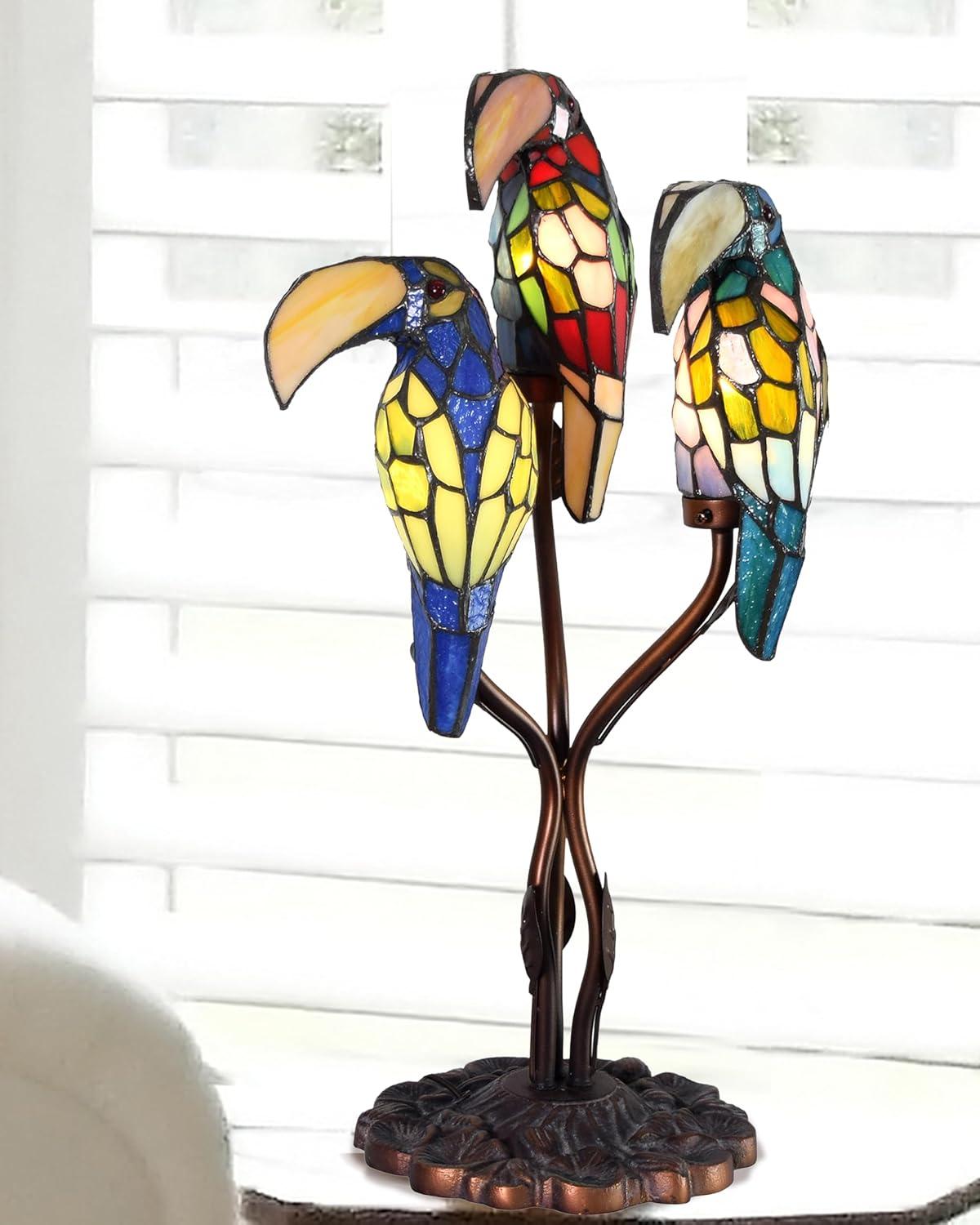 Dale Tiffany Three Parrots Table Lamp