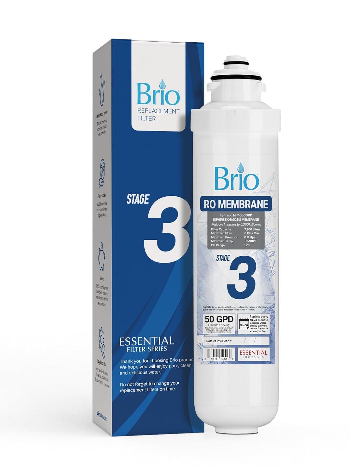 Brio Stage-3 Reverse Osmosis Water Cooler Filter Replacement