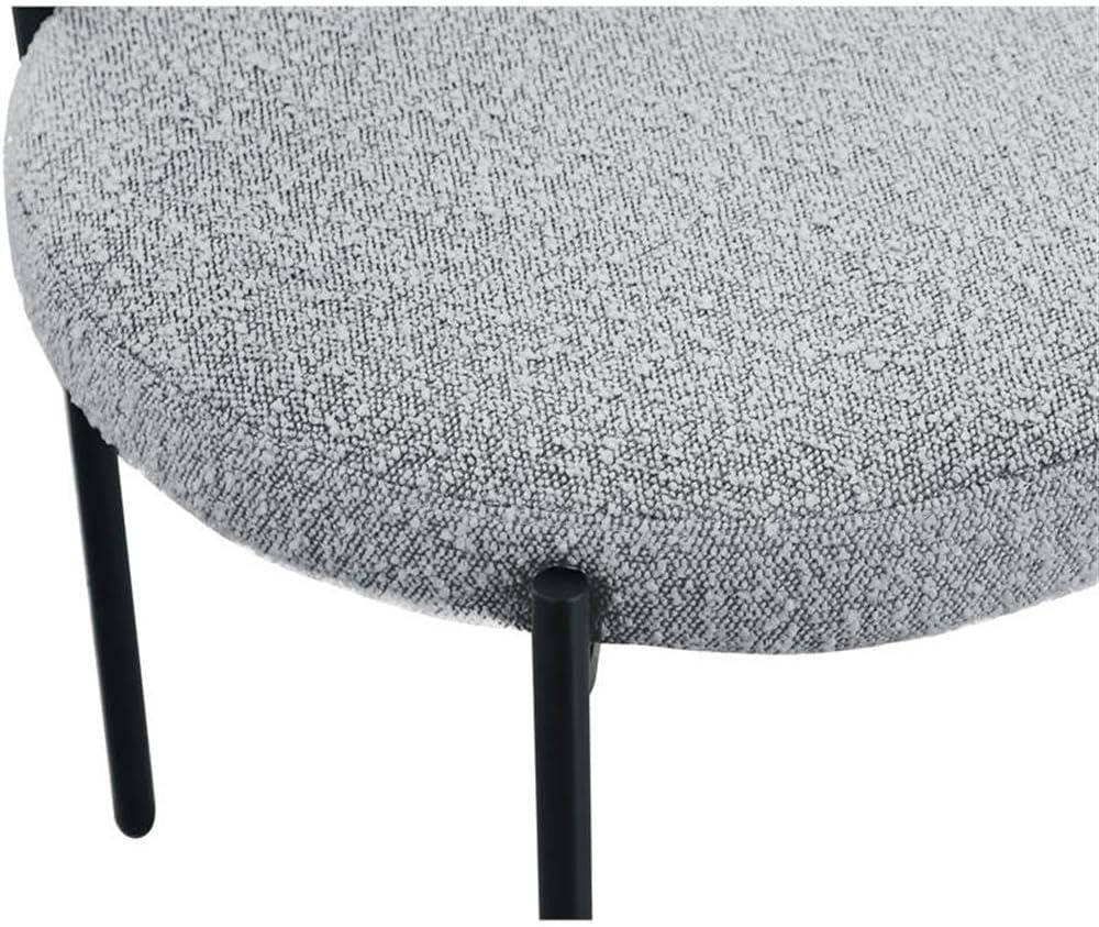 Meridian Furniture Beacon Grey Boucle Fabric Dining Chair