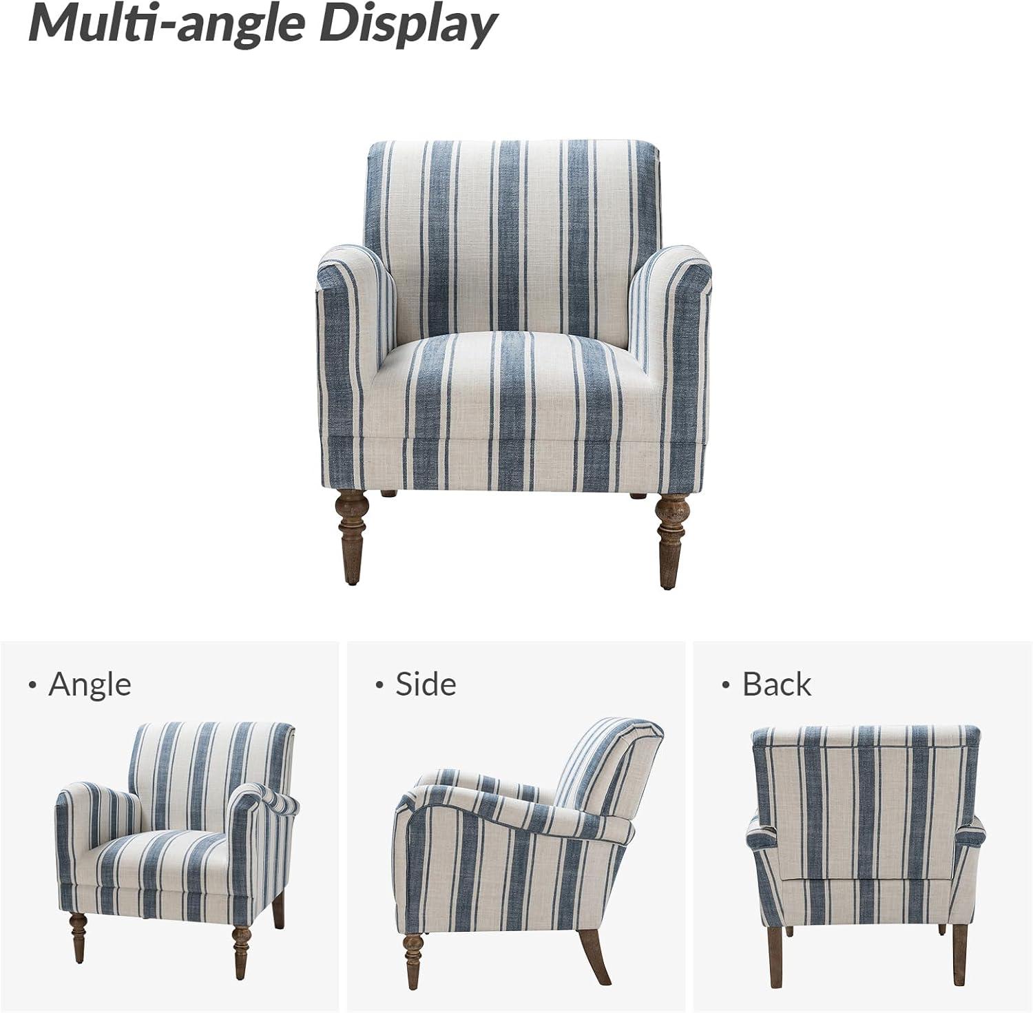 HULALA HOME Seip Classic and Contemporary Striped Arm Chair with Spindle Legs by  NAVY