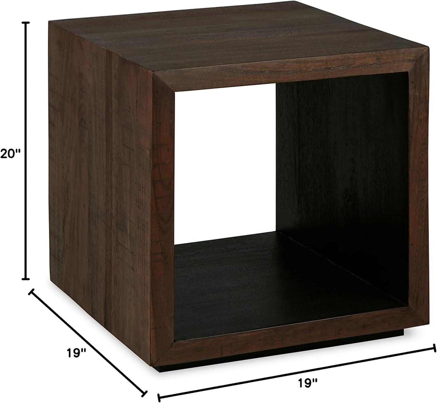 Hensington Solid Wood Block End Table with Storage