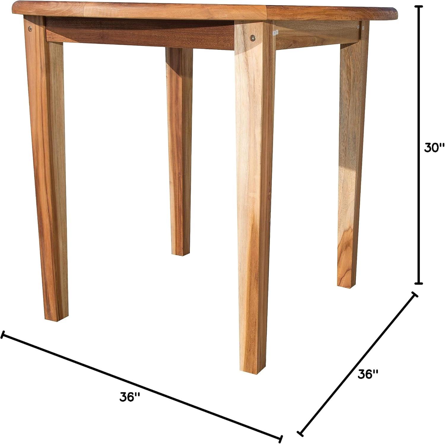 EcoDecors 36" Round Teak Dining Table for Indoor and Outdoor Use