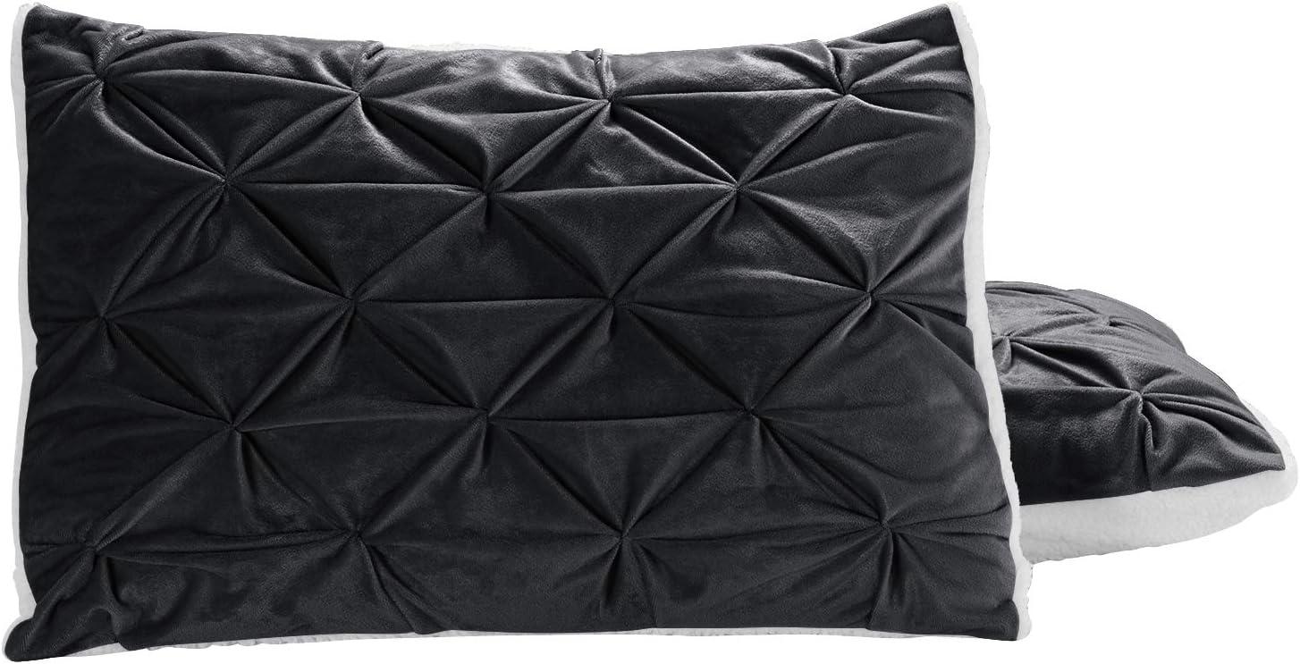 Luxury Goose Down Alternative 8PC Comforter Set - All Season Pintuck Style , King/Cal King, Navy