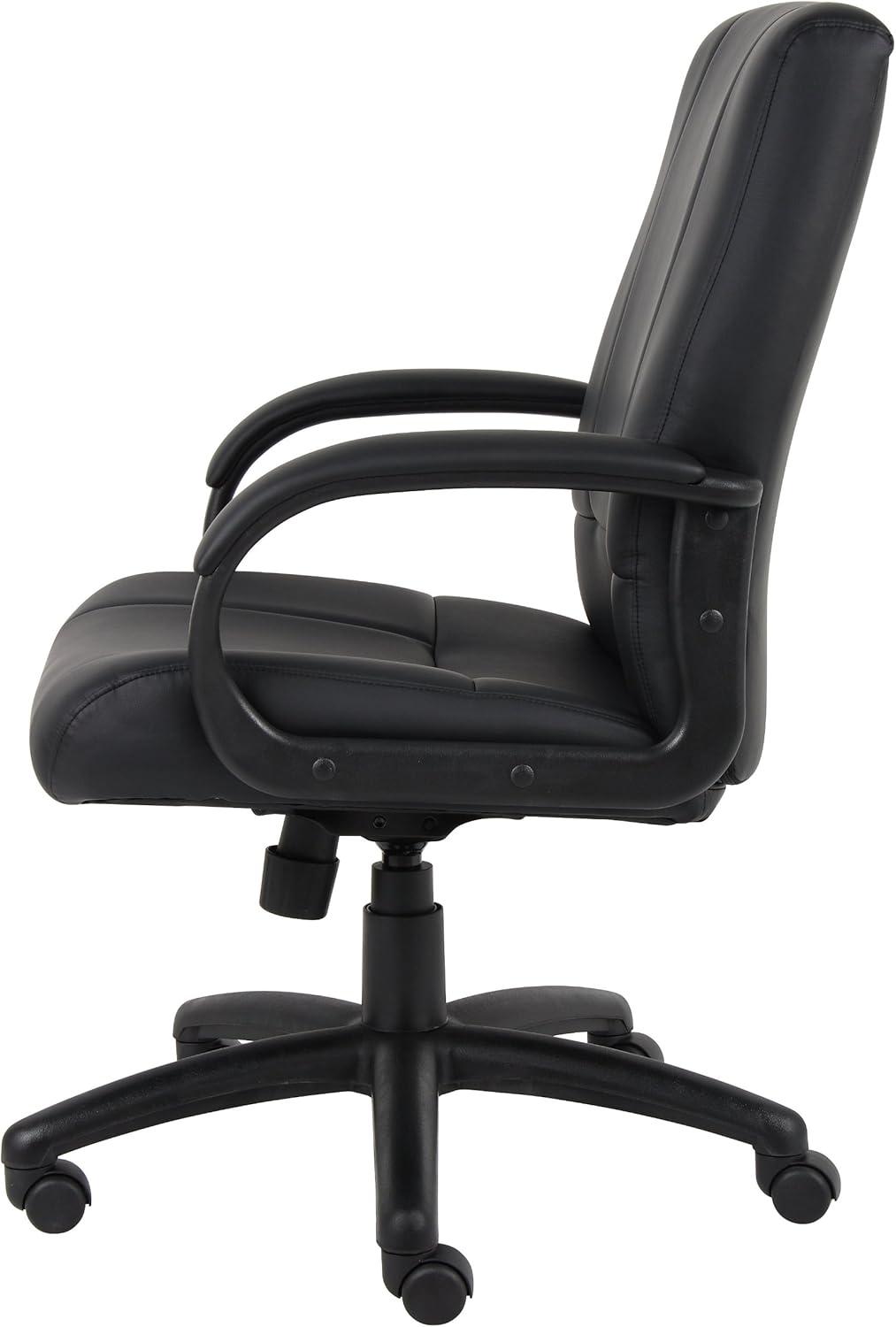 Caressoft Executive Mid Back Chair Black - Boss Office Products