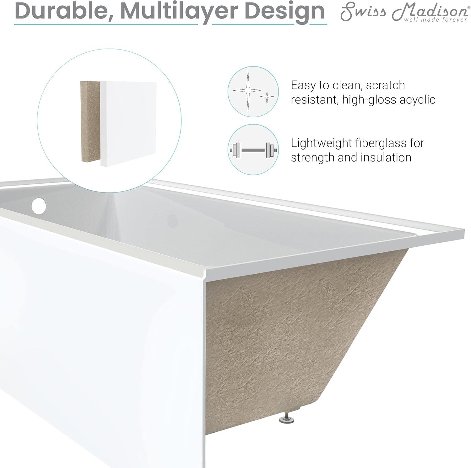 Virage 60" x 30" Alcove Bathtub with Apron