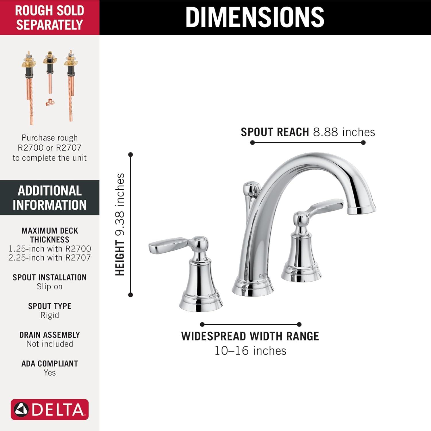 Double Handle Deck Mounted Roman Tub Faucet Trim